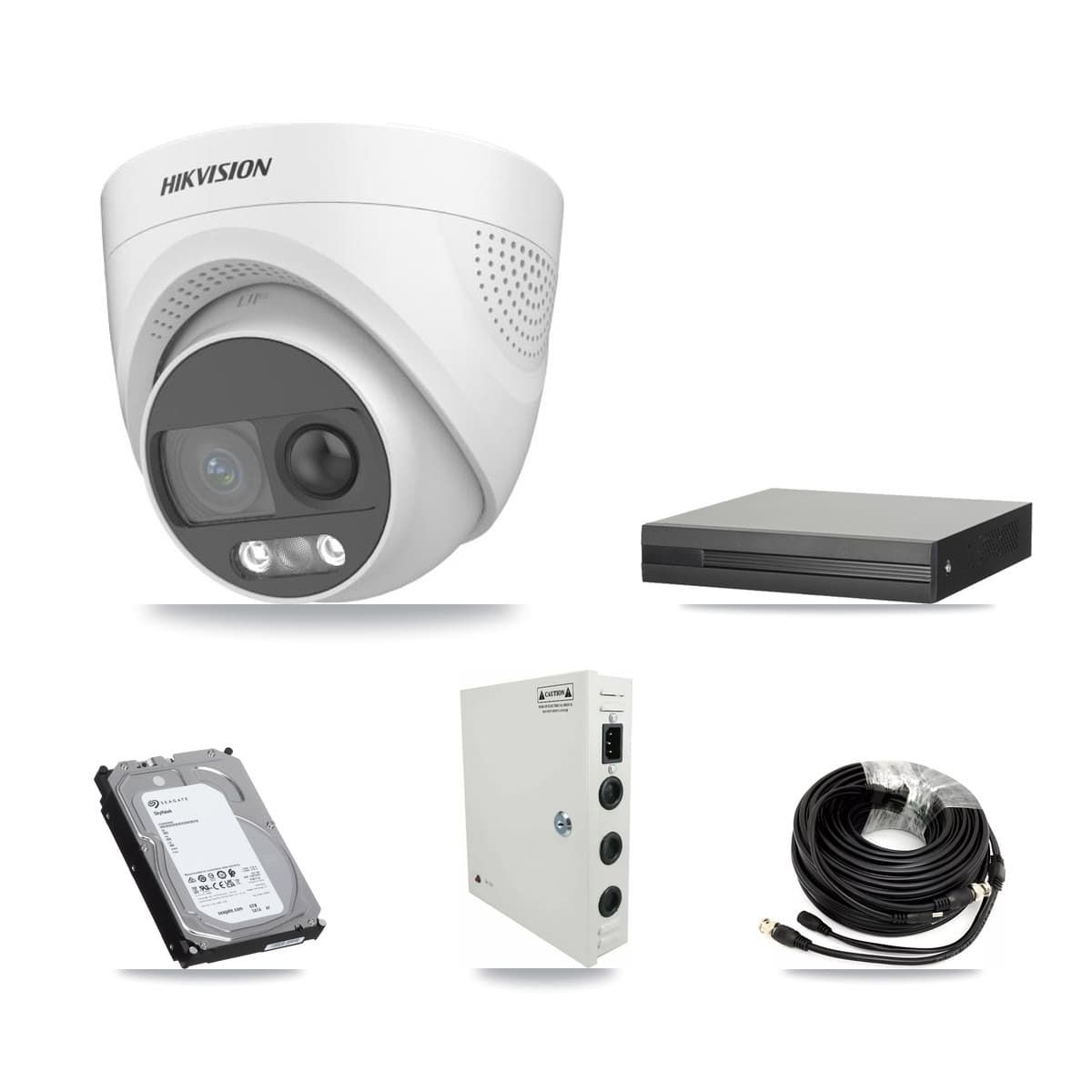 Hikvision 16-Channel 5MP CCTV Kit — 16 DS-2CE72KF3T Turret Cameras + 6TB Recording (XVR-3116HS Recorder)
