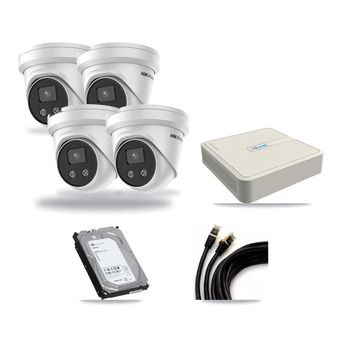 Hikvision & HiLook 8-Channel 5MP CCTV Kit — 4 Turret + 1 Dome Cameras + 6TB Recording (NVR-108H-D Recorder) - Image 1