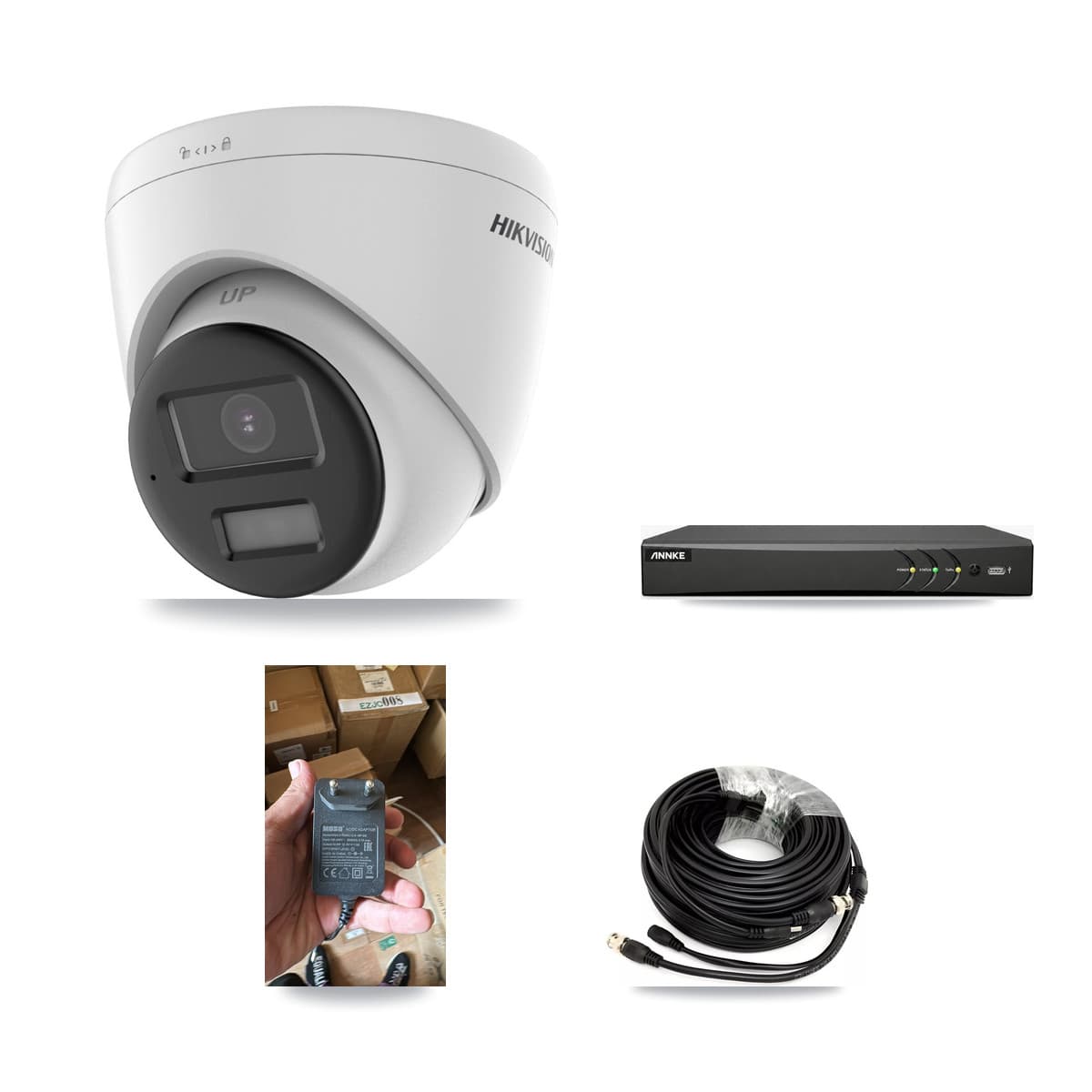 Hikvision & ANNKE 4-Channel 4K CCTV Kit — 1 DS-2CE78U0T Turret Camera + 3TB Recording
