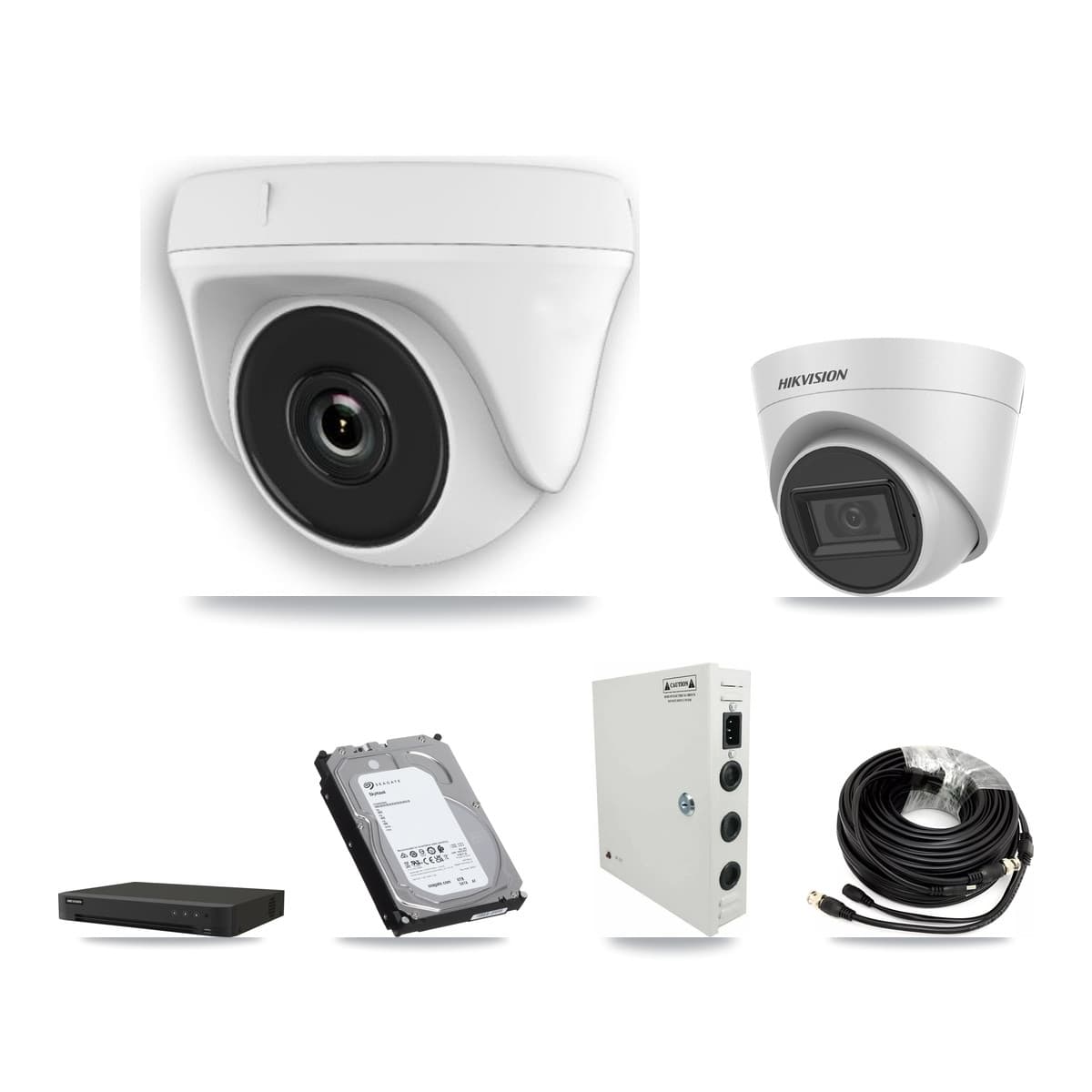 Hikvision 16-Channel 2MP – 5MP CCTV Kit — 5 White 5MP Turret + 11 White 2MP Dome Cameras + 6TB Recording