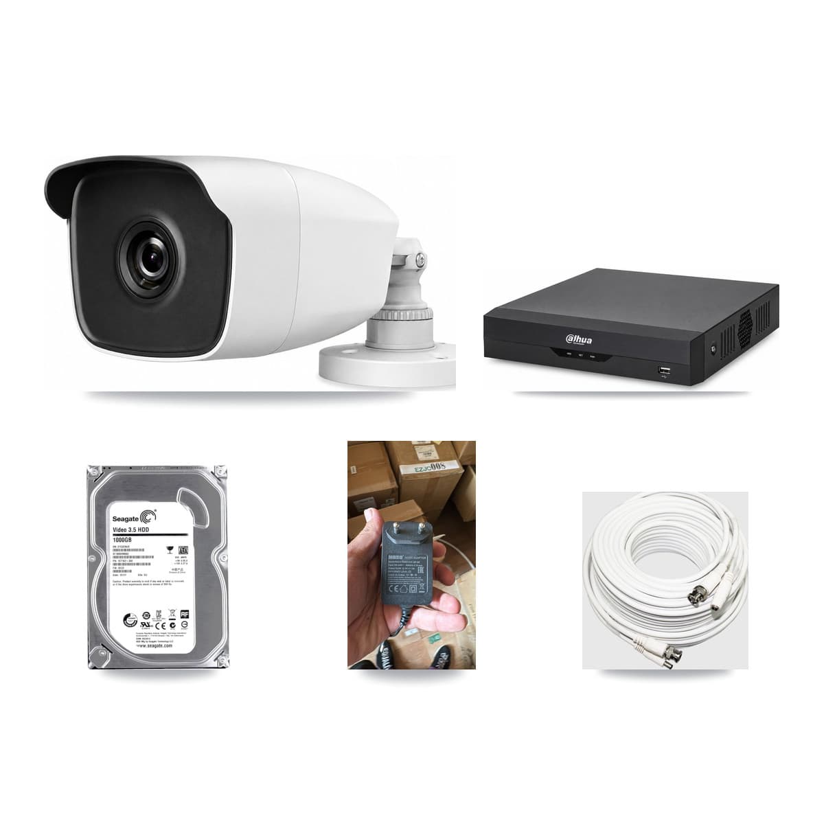 Dahua 4-channel CCTV kit: 1 camera (1× 3MP Bullet), 1TB hard drive