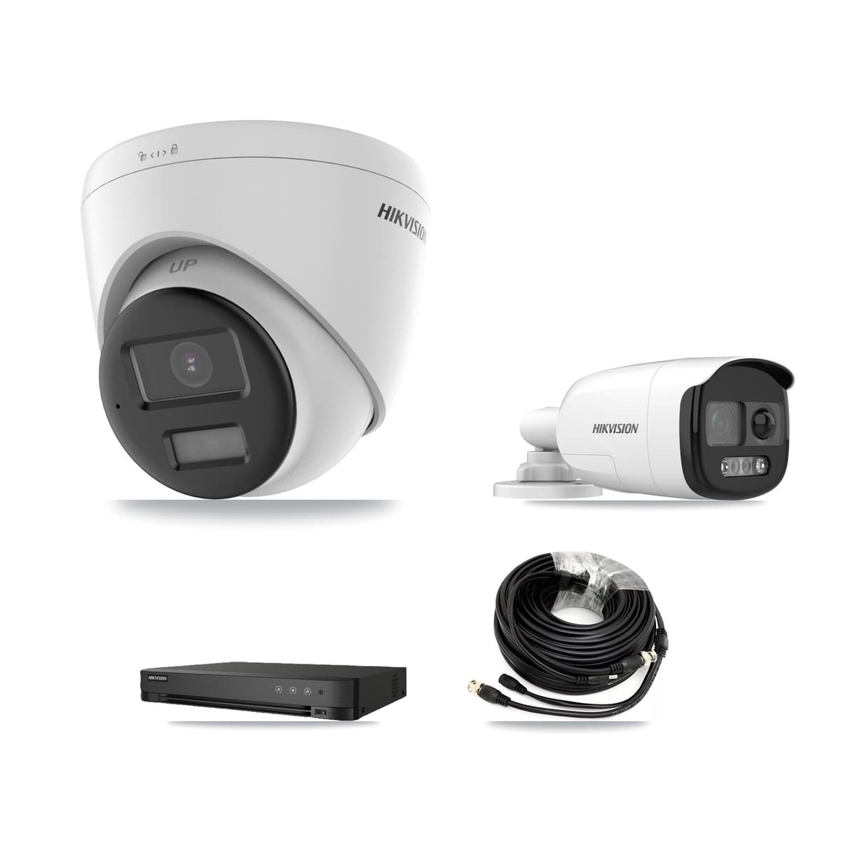 Hikvision 8-Channel 5MP CCTV Kit — 2 DS-2CE12KF3T Bullet + 4 DS-2CE78K0T Turret Cameras + 8TB Recording (IDS-7208HQHI Recorder)