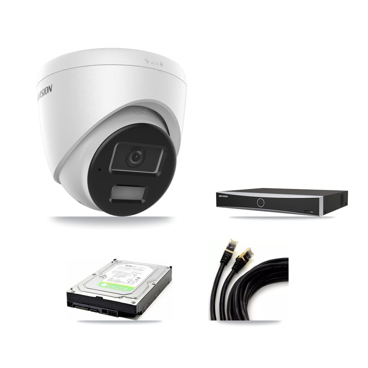 Hikvision 4-Channel 4MP CCTV Kit — 2 DS-2CD1343G2 Turret Cameras + 1TB Recording