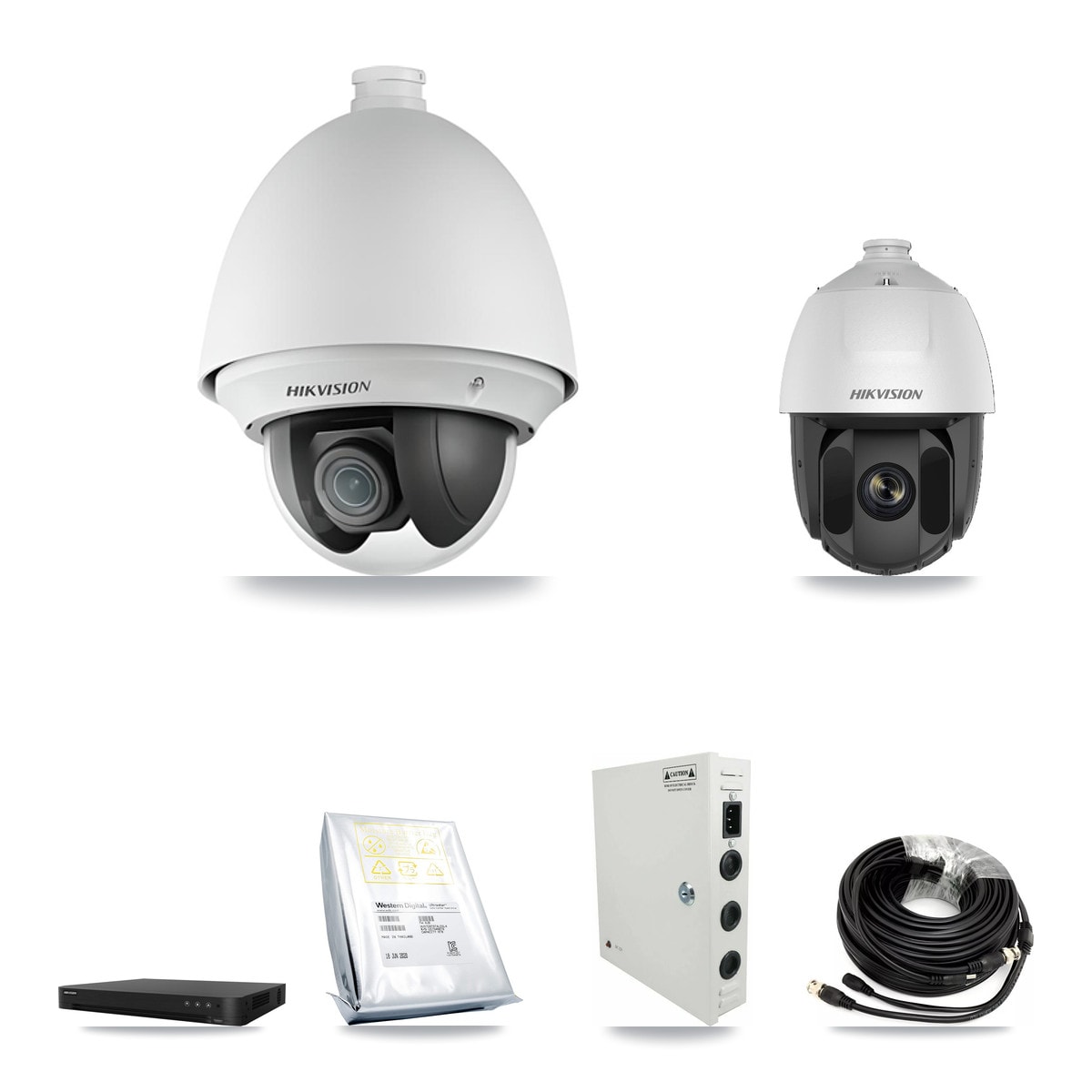 Hikvision 16-Channel 2MP CCTV Kit — 11 DS-2AE4225T + 1 DS-2AE5225TI PTZ Cameras + 8TB Recording (DS-7216HGHI Recorder)