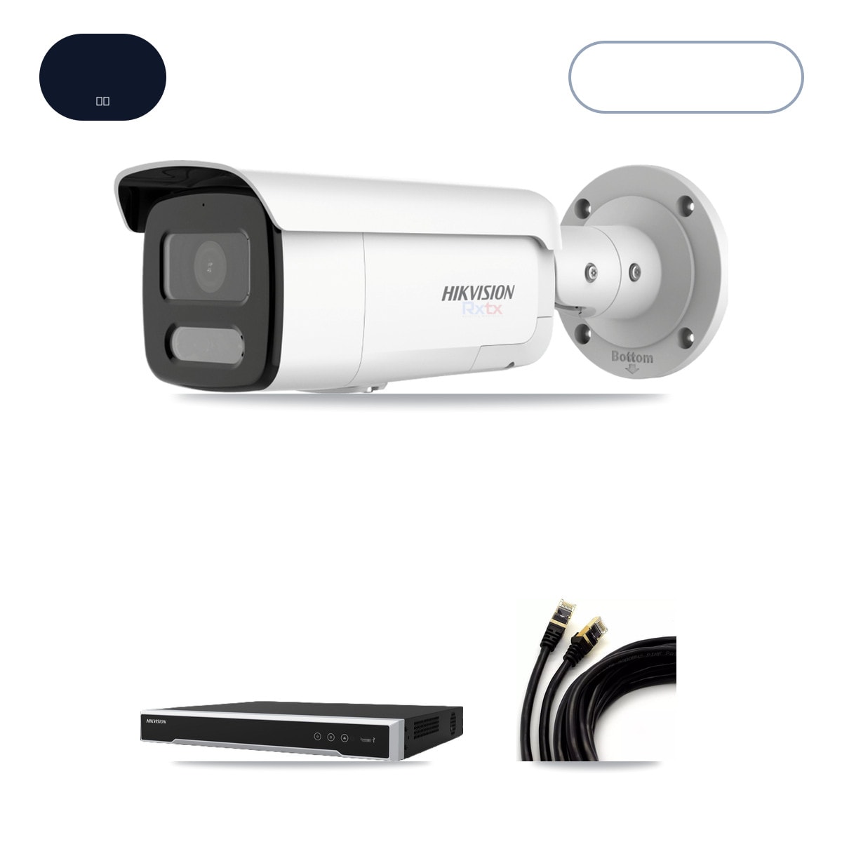 Hikvision DS-7608NI-M2/8P 8-Channel NVR CCTV Kit — 4× DS-2CD2T87G2H-LISU/SL-2.8MM-W 4K Cameras + 10TB HDD