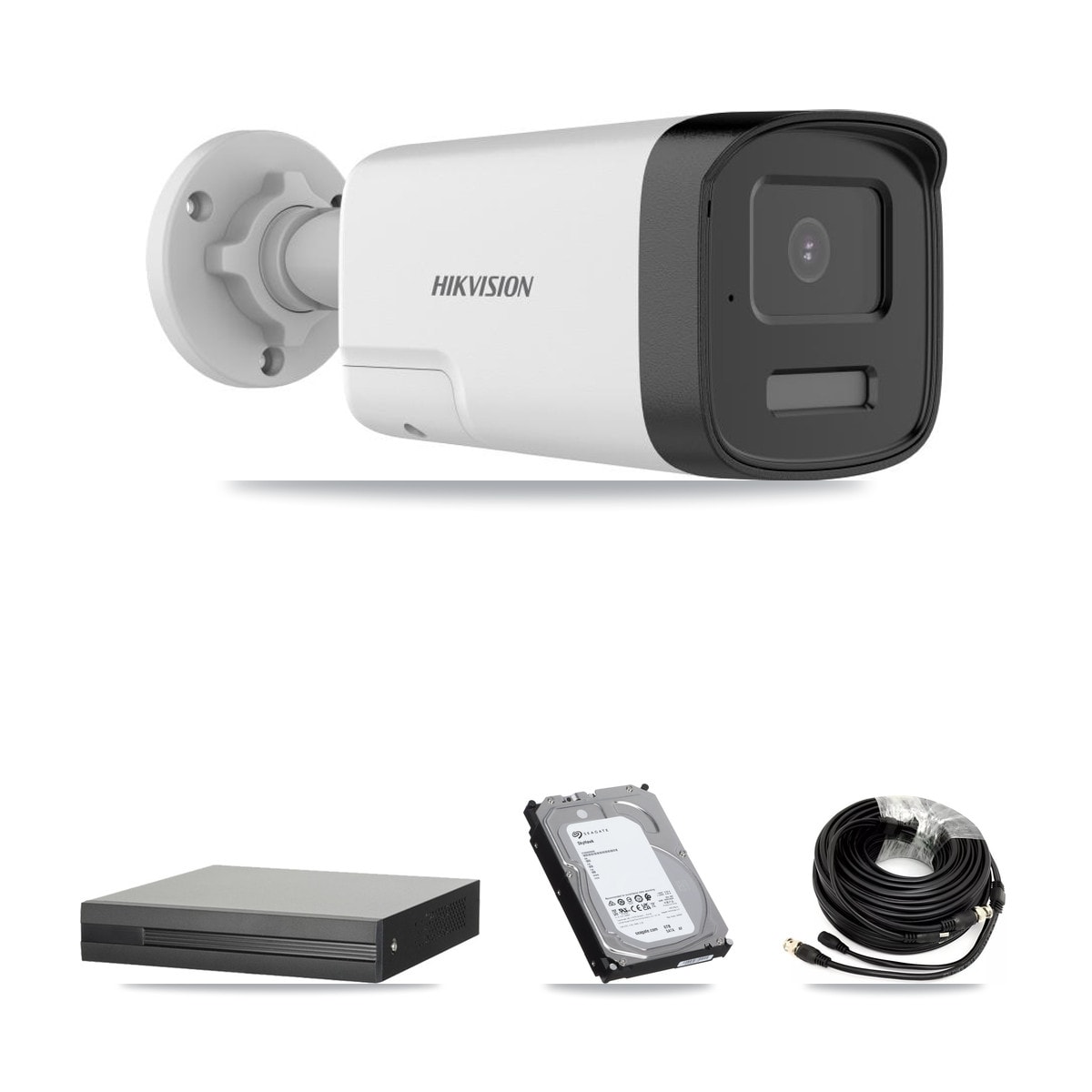 XVR-3104HS-5MP-LITE 4-Channel DVR CCTV Kit — 4× Hikvision DS-2CE17K0T-LXTS 5MP Cameras + 6TB HDD
