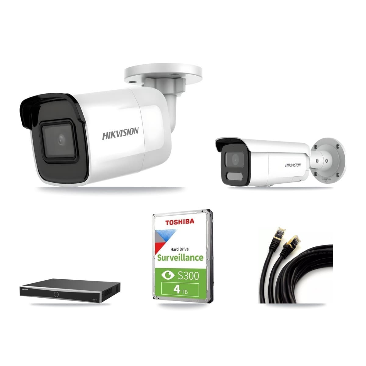 Hikvision 16-Channel 4MP – 4K CCTV Kit — 1 4K + 1 4MP Bullet Cameras + 4TB Recording (DS-7616NXI Recorder) - Image 1