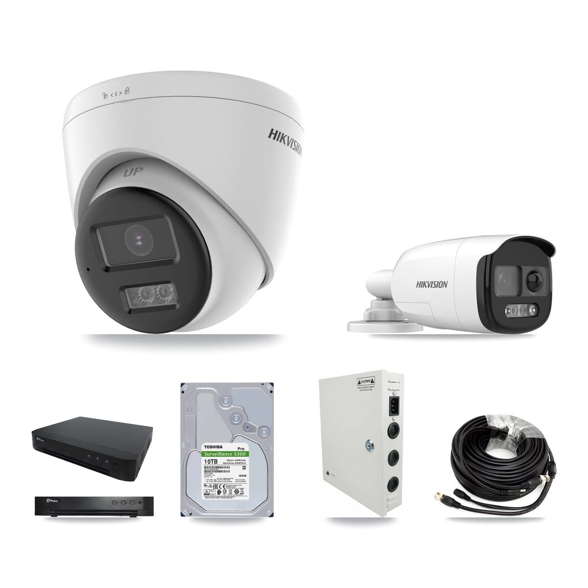 Hikvision & Prolux 16-Channel 5MP CCTV Kit — 3 DS-2CE12KF3T Bullet + 8 DS-2CE78K0T Turret Cameras + 10TB Recording - Image 1