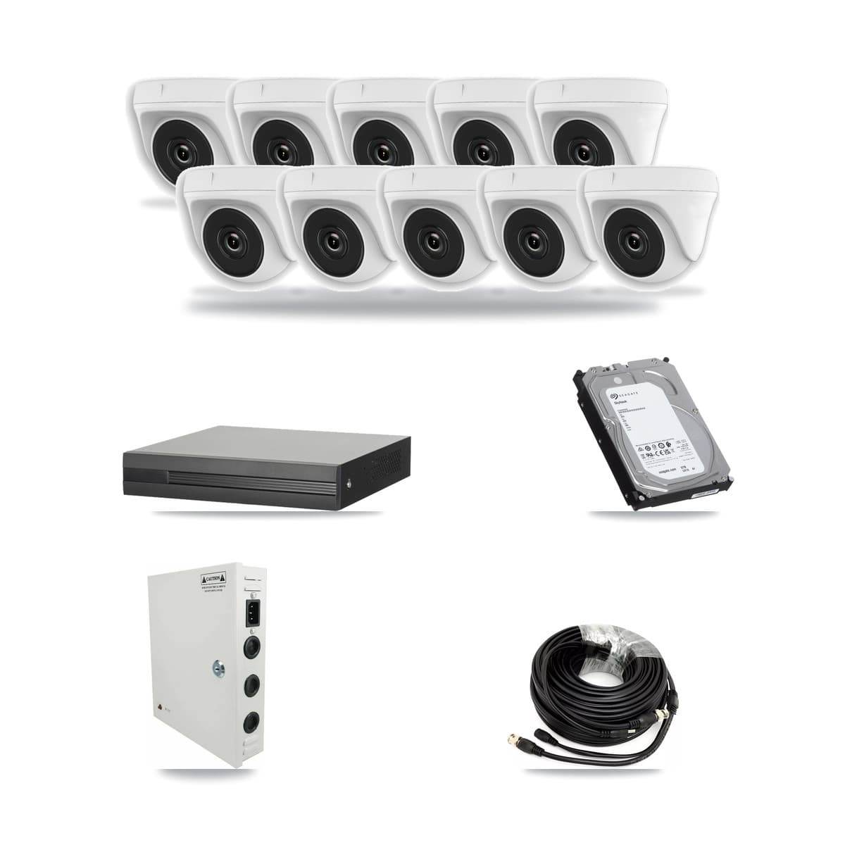 16-Channel 2MP CCTV Kit — 10 Dome Cameras + 6TB Recording - Image 1