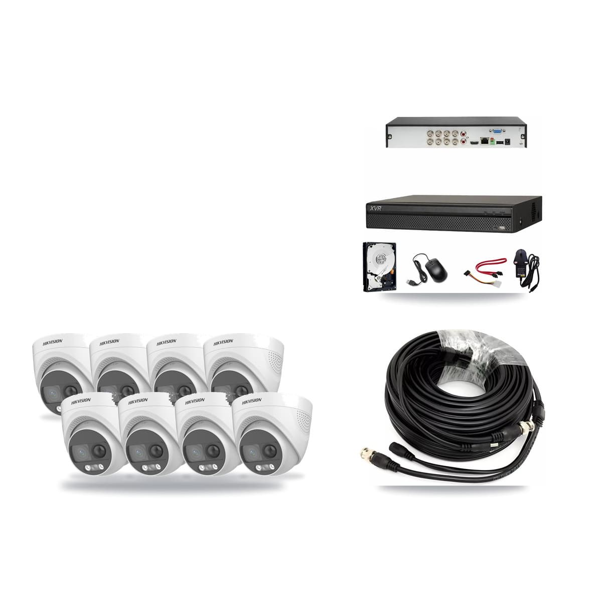 Hikvision & Dahua 8-Channel 5MP CCTV Kit — 8 DS-2CE72KF3T Turret Cameras + 3TB Recording - Image 1