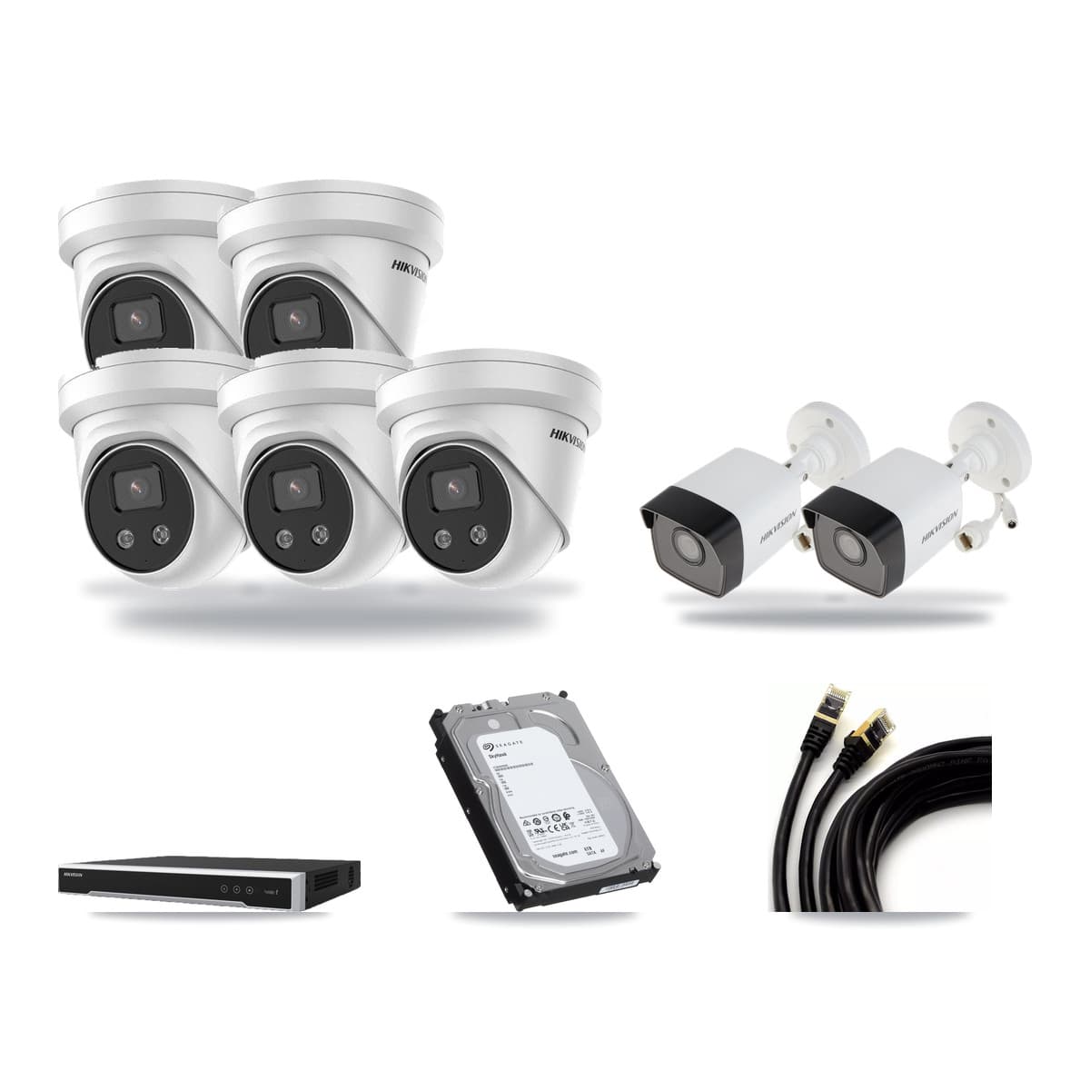 Hikvision 16-Channel 5MP CCTV Kit — 2 Bullet + 5 Turret Cameras + 6TB Recording - Image 1