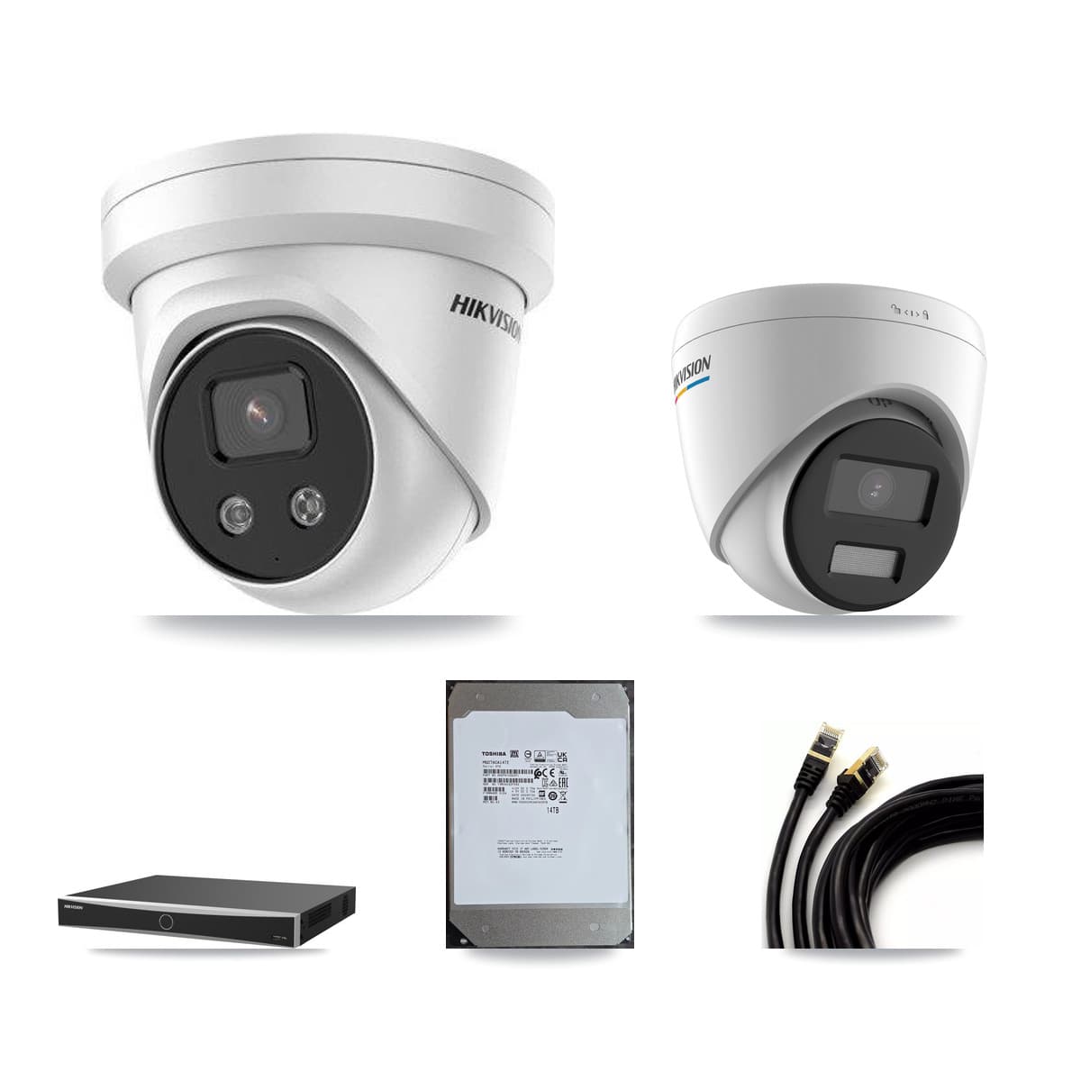 Hikvision 16-Channel 2MP – 5MP CCTV Kit — 1 2MP + 11 5MP Turret Cameras + 14TB Recording - Image 1
