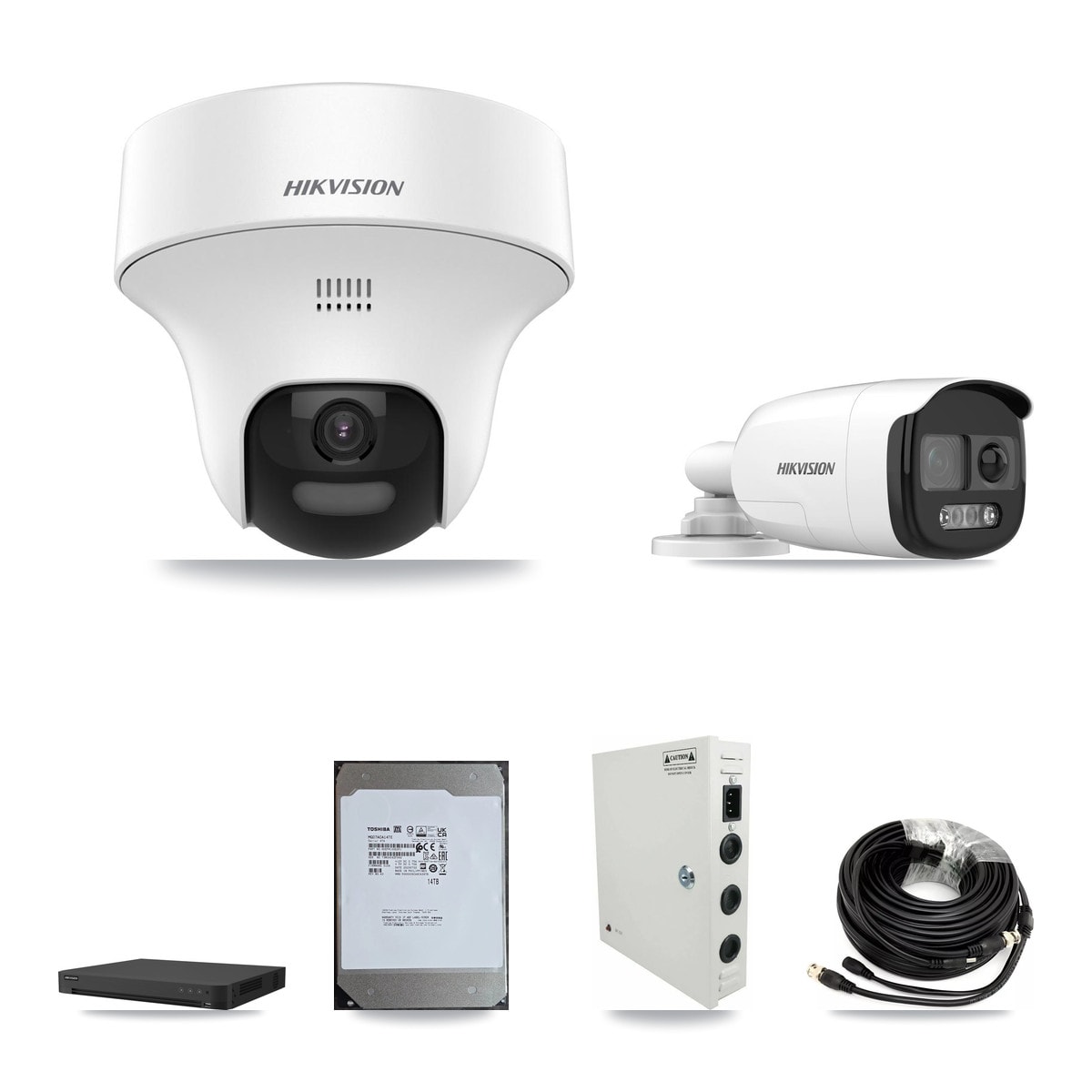 Hikvision 16-Channel 5MP CCTV Kit — 1 DS-2CE12KF3T Bullet + 10 DS-2CE70K0T Turret Cameras + 14TB Recording - Image 1