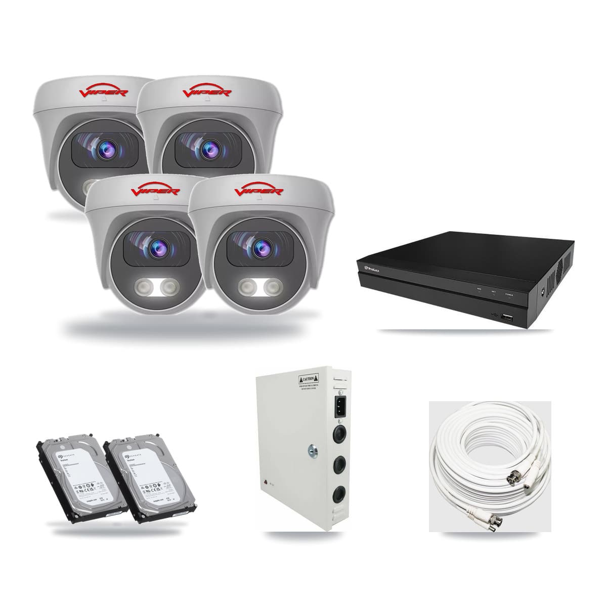Viper & Prolux 8-Channel 5MP CCTV Kit — 4 Cameras + 2× 6TB Recording - Image 1