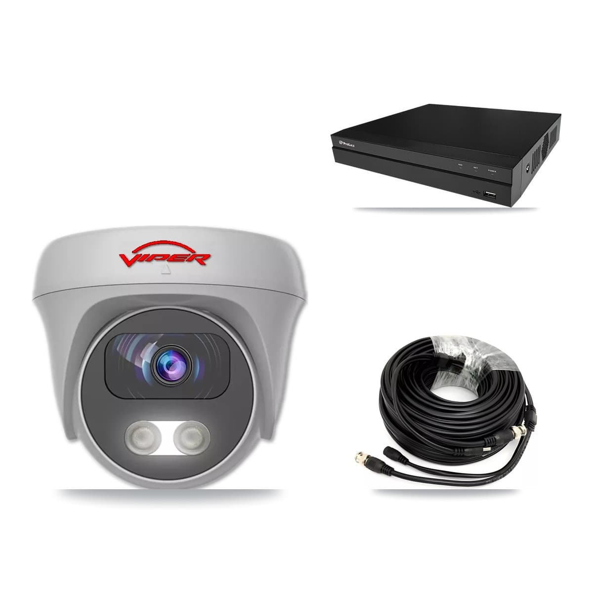 Viper & Prolux 8-Channel 5MP CCTV Kit — 6 White Cameras + 8TB Recording (PXD-5208AN Recorder)