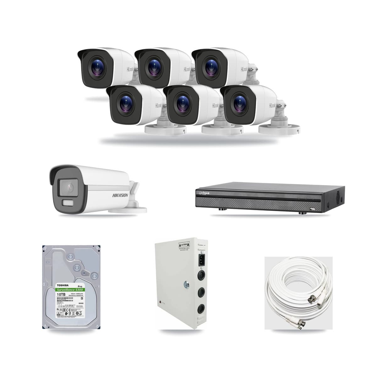 8-Channel 4MP – 4K CCTV Kit — 1 4K + 6 4MP Bullet Cameras + 10TB Recording - Image 1