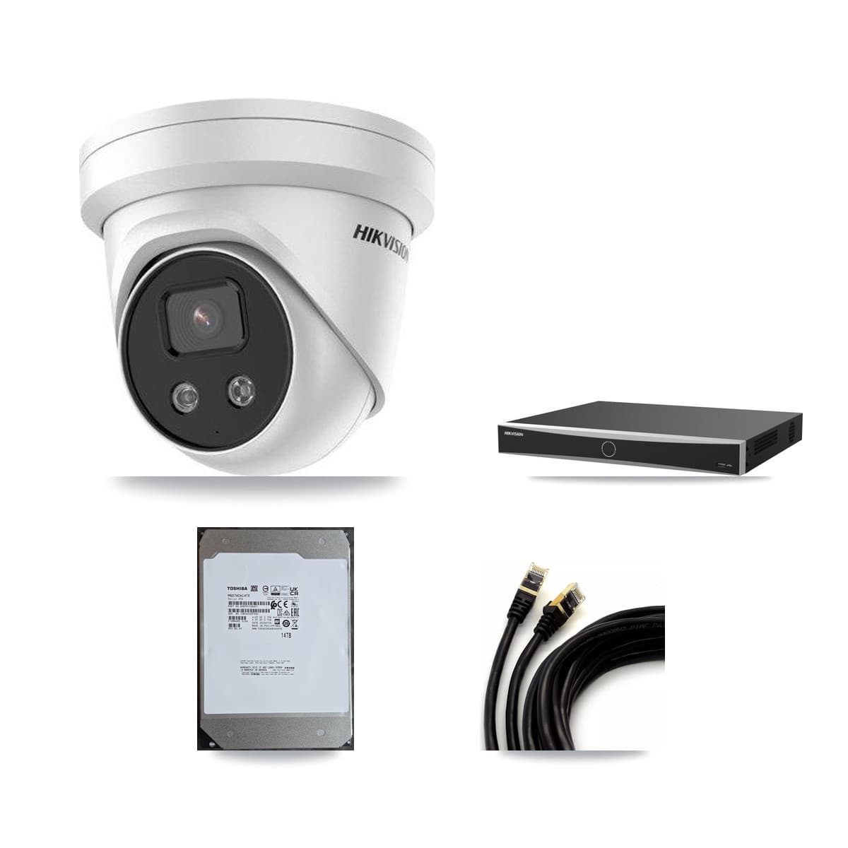 Hikvision 16-Channel 5MP CCTV Kit — 16 Turret Cameras + 14TB Recording (DS-7616NXI Recorder)