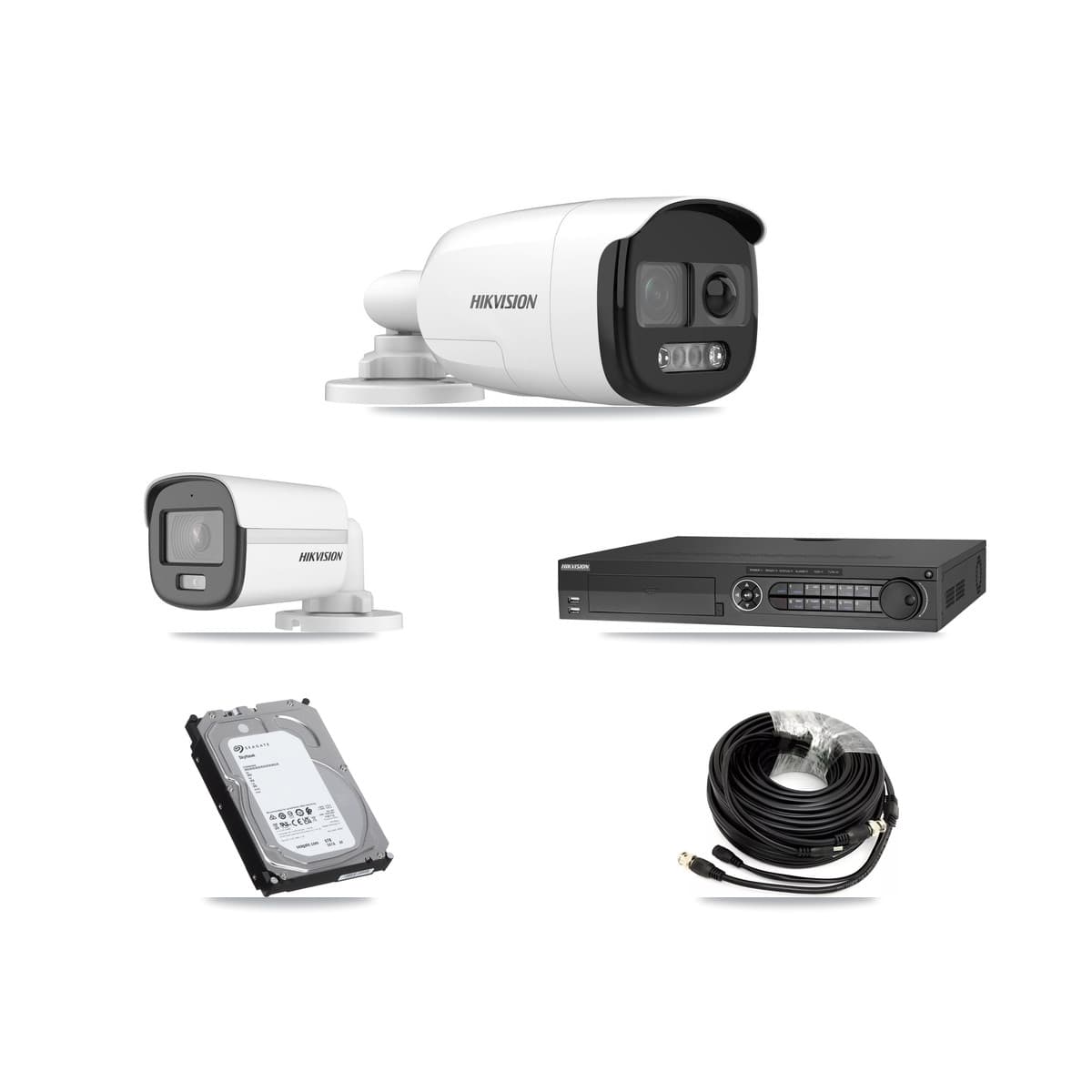 Hikvision 32-Channel 5MP CCTV Kit — 1 DS-2CE12KF0T + 7 DS-2CE12KF3T Bullet Cameras + 2× 6TB Recording - Image 1