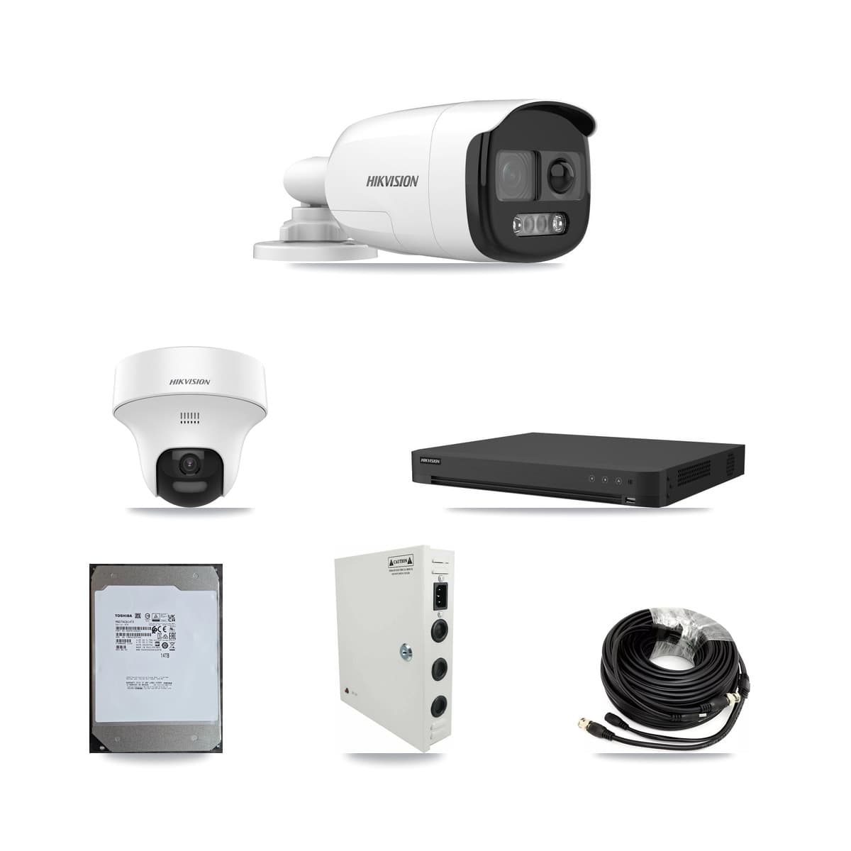 Hikvision 16-Channel 5MP CCTV Kit — 11 DS-2CE12KF3T Bullet + 1 DS-2CE70K0T Turret Cameras + 14TB Recording