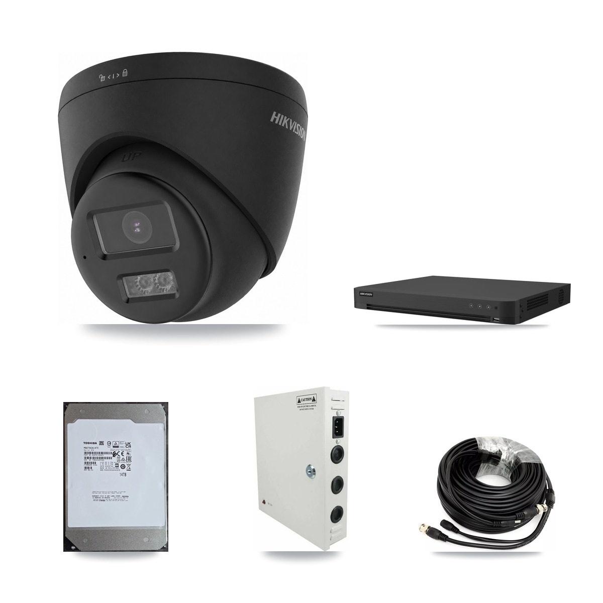 Hikvision 16-Channel 4K CCTV Kit — 13 Black Turret Cameras + 14TB Recording - Image 1