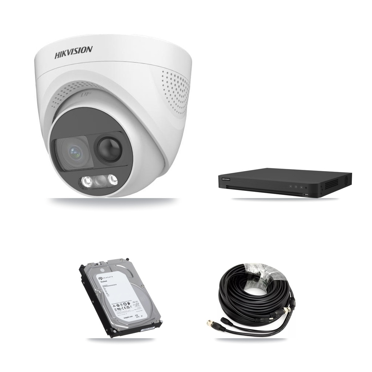Hikvision 16-Channel 5MP CCTV Kit — 8 DS-2CE72KF3T Turret Cameras + 6TB Recording (IDS-7216HUHI Recorder)