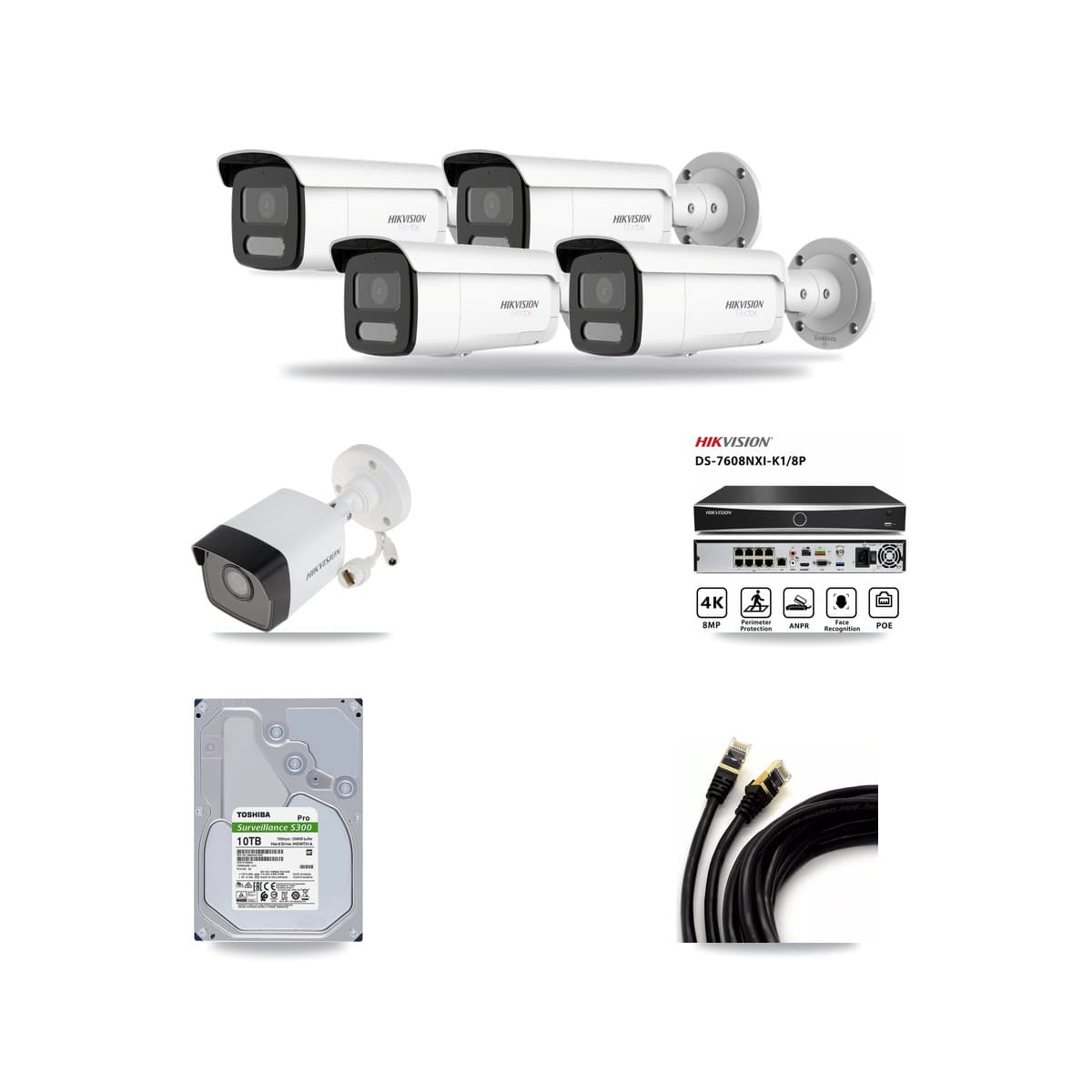 Hikvision 8-Channel 5MP – 4K CCTV Kit — 1 5MP + 4 4K Bullet Cameras + 10TB Recording - Image 1