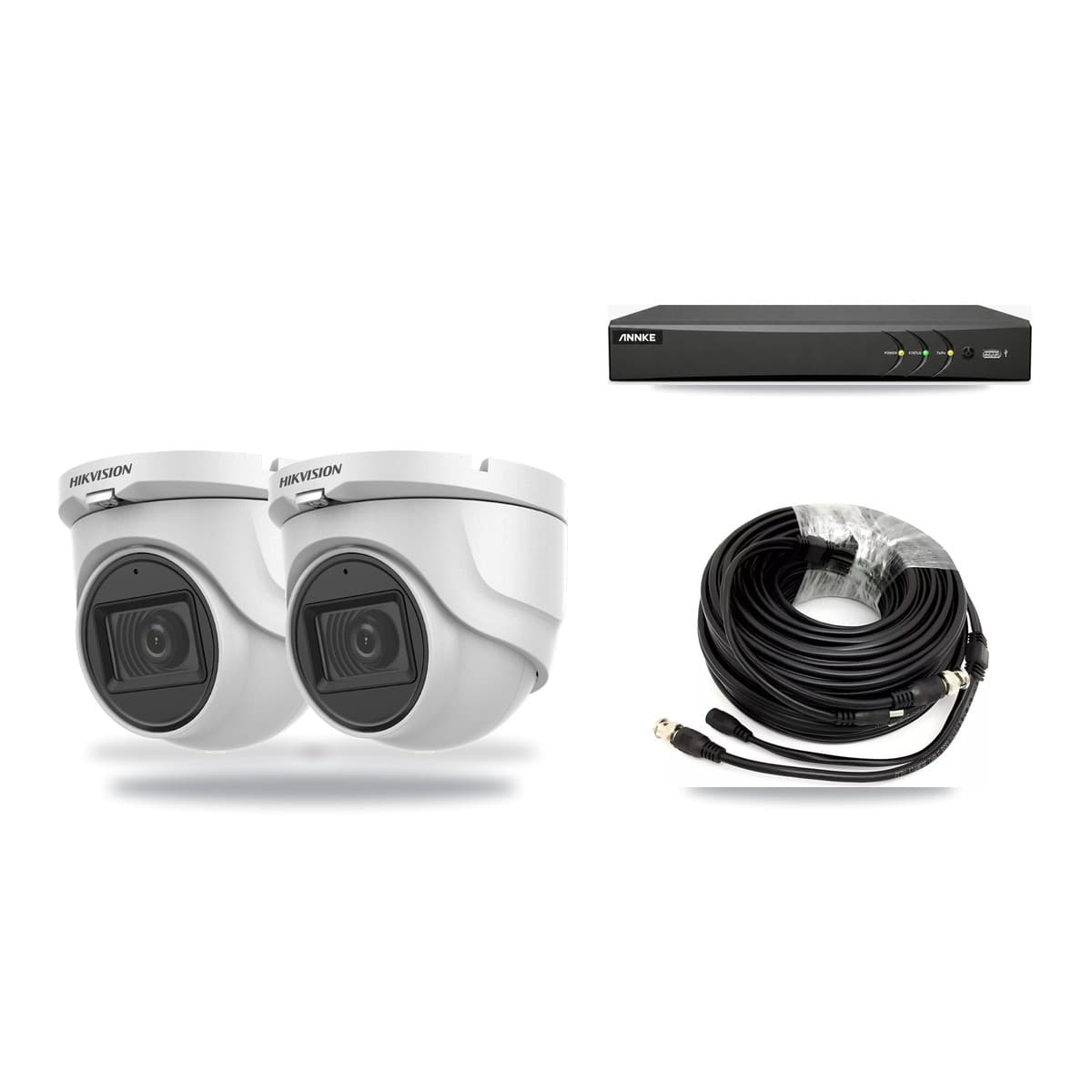 Hikvision & ANNKE 4-Channel 5MP CCTV Kit — 2 DS-2CE76H0T Turret Cameras + 3TB Recording - Image 1