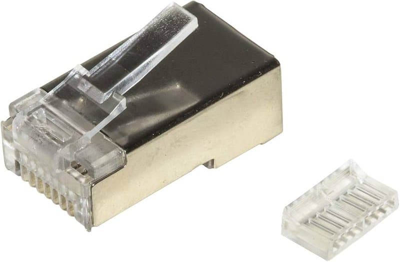Shielded RJ45 Cat6 Pass Through Connector 8P8C Ethernet Plug