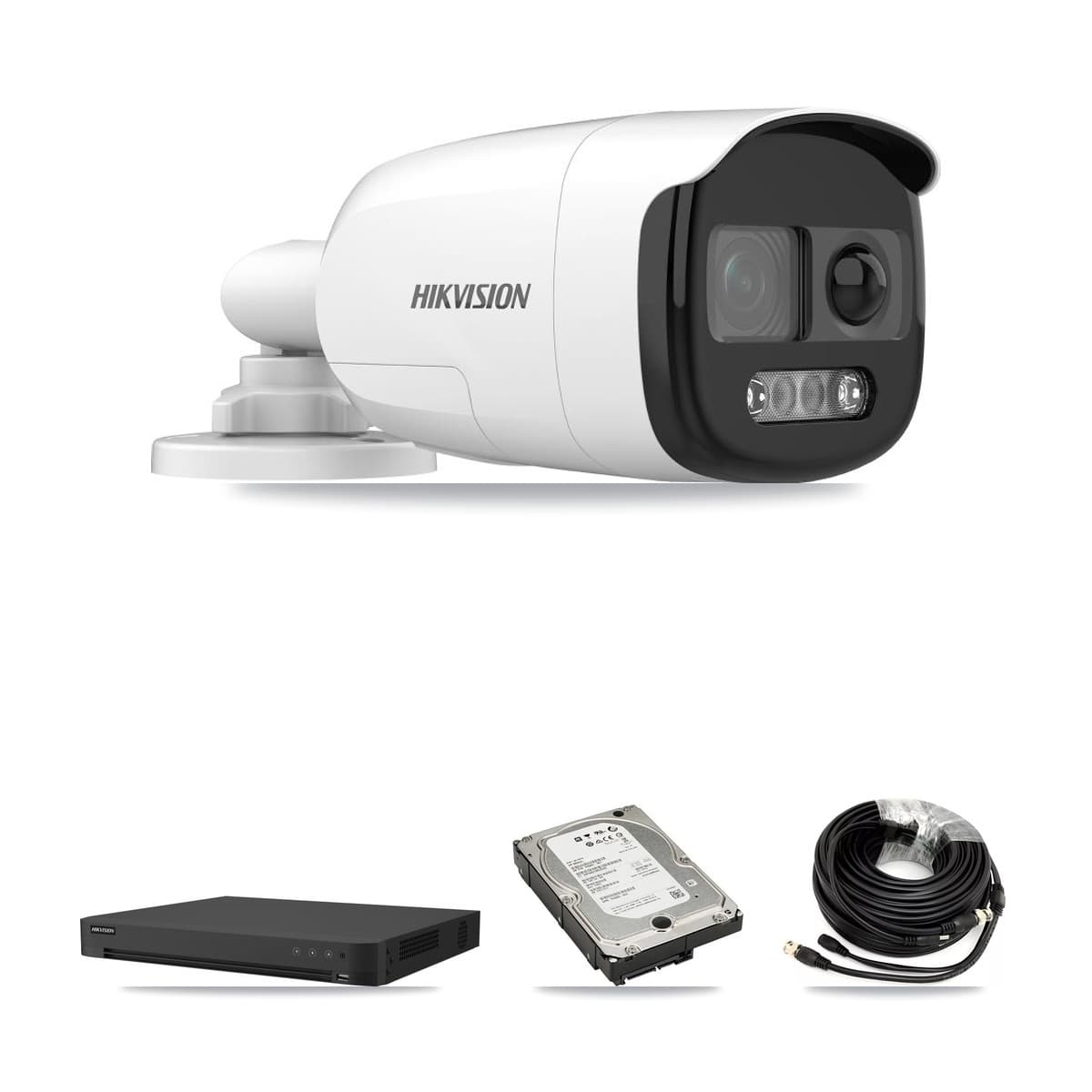 Hikvision 16-Channel 5MP CCTV Kit — 6 DS-2CE12KF3T Bullet Cameras + 8TB Recording (IDS-7216HUHI Recorder)