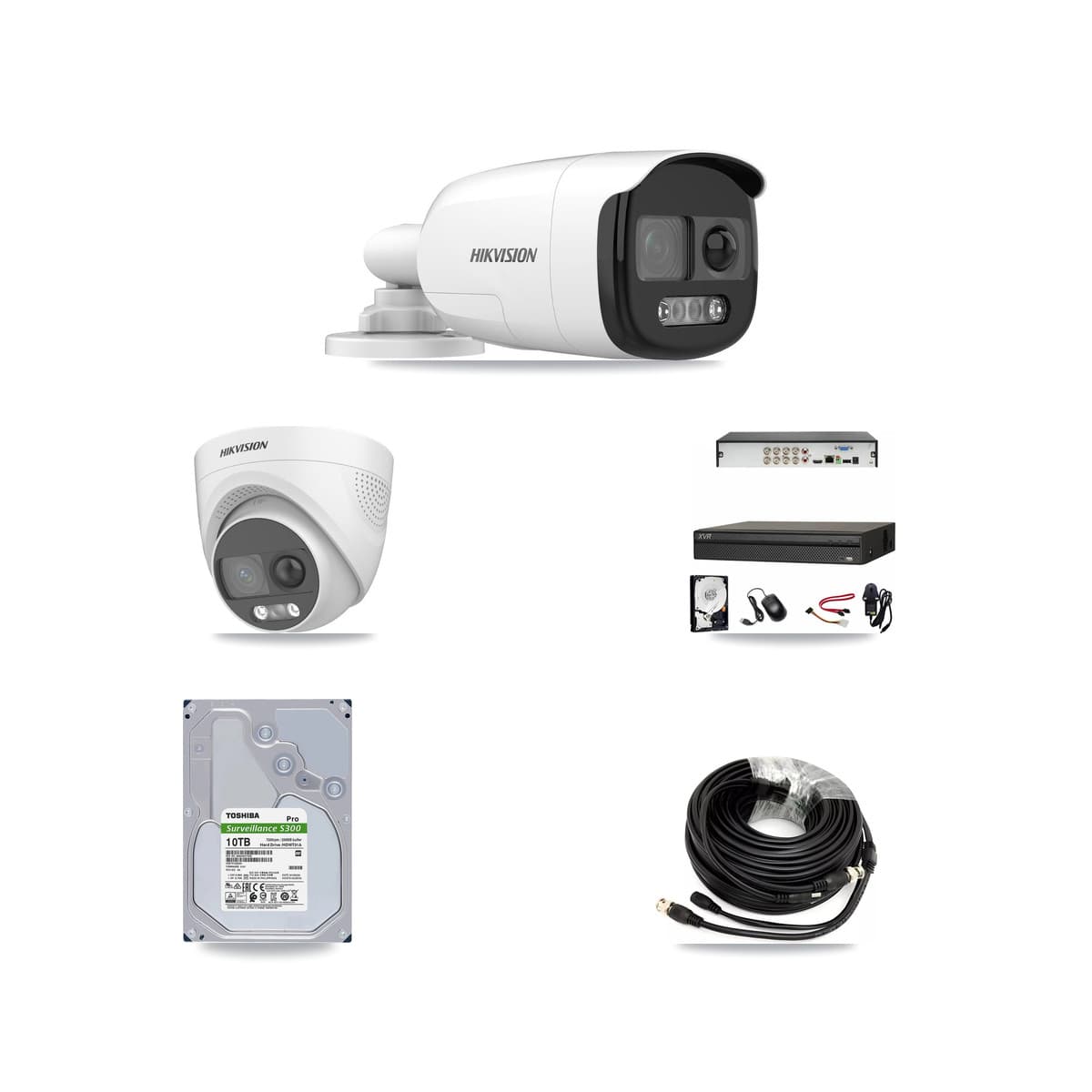 Hikvision & Dahua 8-Channel 5MP CCTV Kit — 4 Bullet + 4 Turret Cameras + 10TB Recording (XVR-3108AD Recorder)