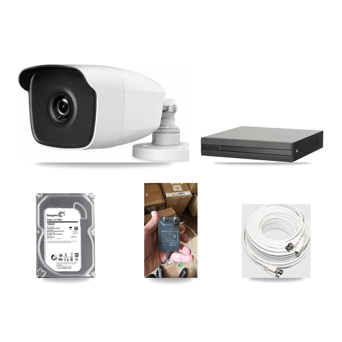 4-channel CCTV kit: 1 camera (1× 3MP Bullet), 1TB hard drive
