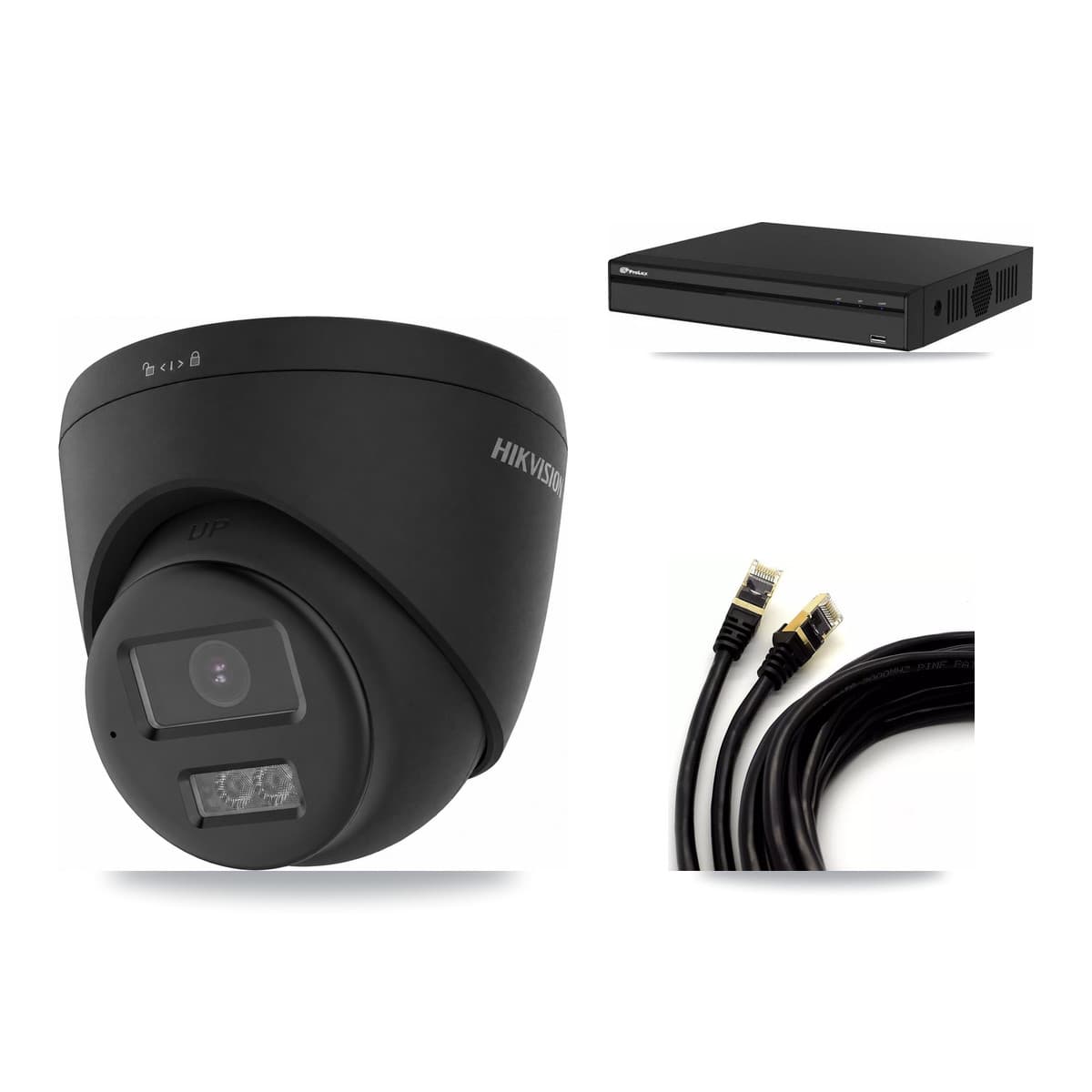 Prolux 4-Channel 4K CCTV Kit — 1 Black Turret Camera + 3TB Recording - Image 1