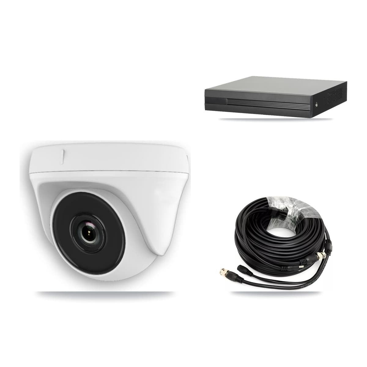 8-Channel 2MP CCTV Kit — 4 White Dome Cameras + 3TB Recording (XVR-3108HS Recorder)