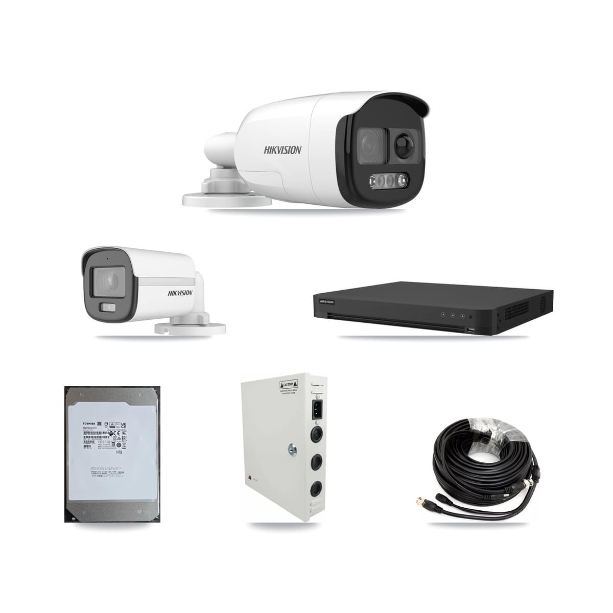 Hikvision 16-Channel 5MP CCTV Kit — 1 DS-2CE12KF0T + 8 DS-2CE12KF3T Bullet Cameras + 14TB Recording - Image 1