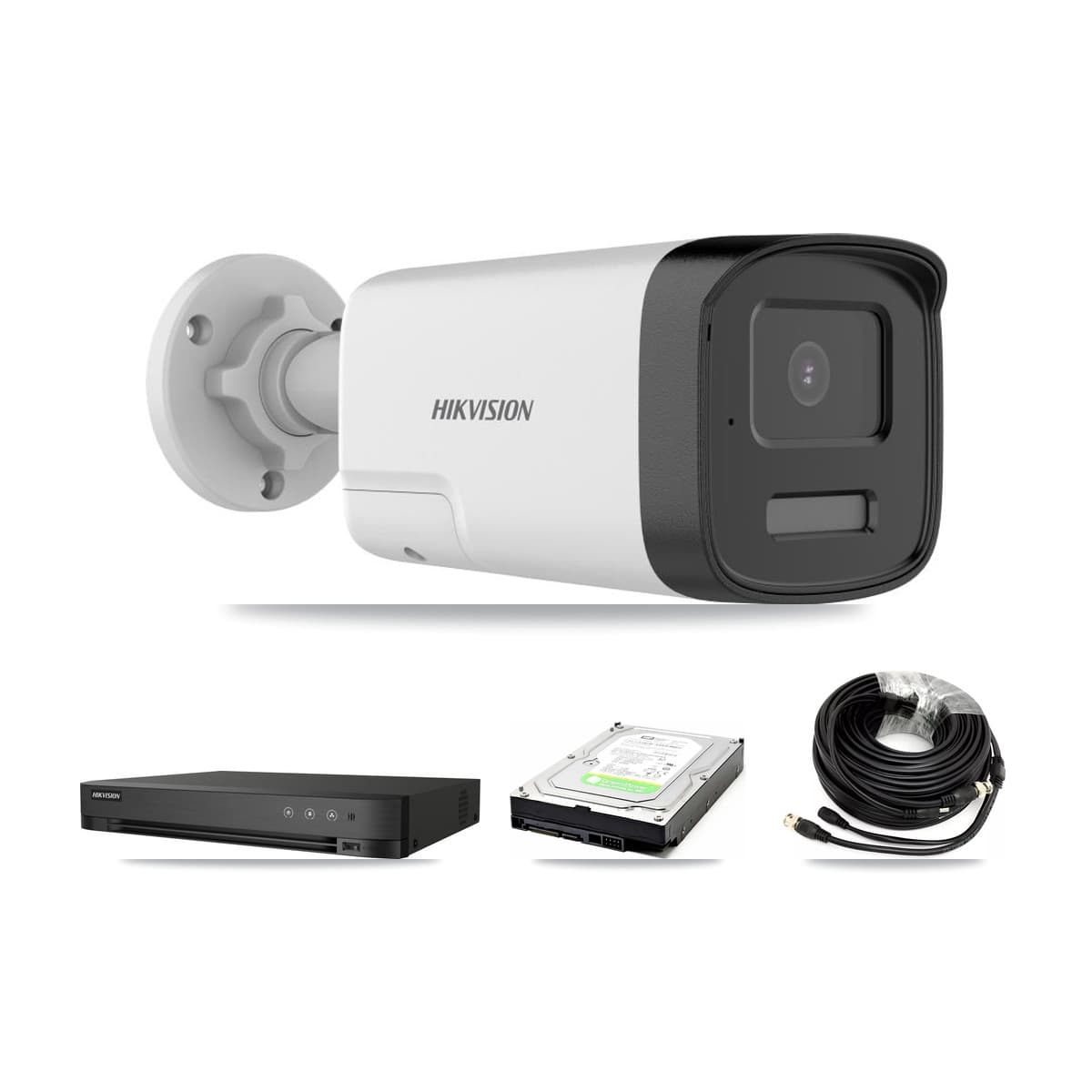 Hikvision 4-Channel 5MP CCTV Kit — 2 DS-2CE17K0T Bullet Cameras + 1TB Recording (IDS-7204HQHI Recorder)