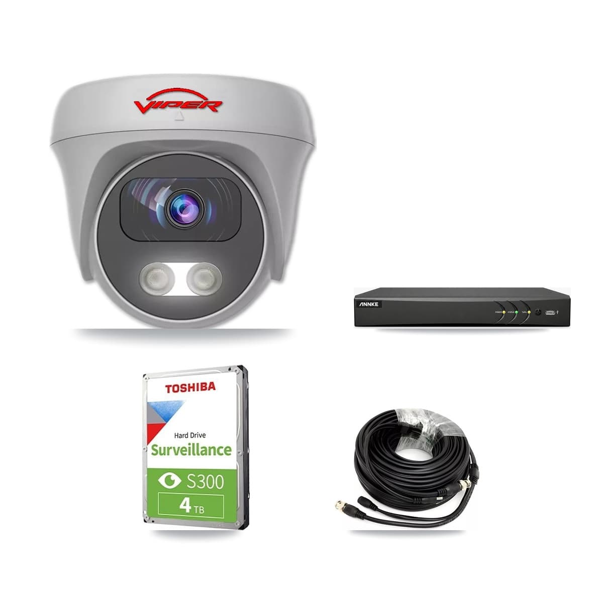 Viper & ANNKE 4-Channel 5MP CCTV Kit — 3 Cameras + 4TB Recording
