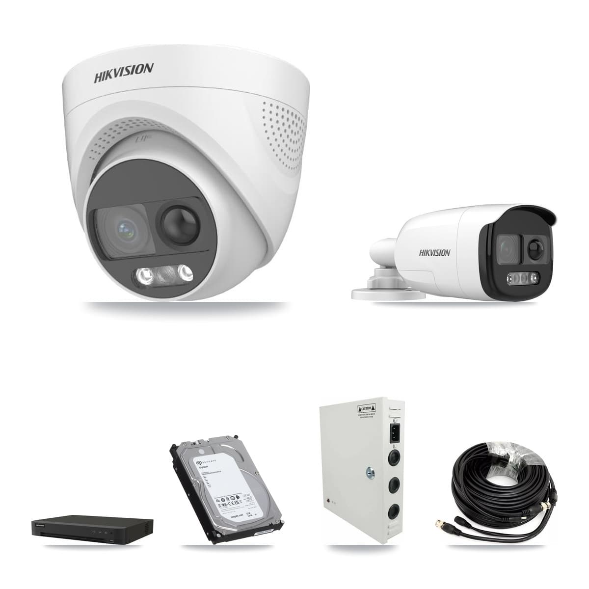 Hikvision 16-Channel 5MP CCTV Kit — 4 DS-2CE12KF3T Bullet + 8 DS-2CE72KF3T Turret Cameras + 6TB Recording (IDS-7216HQHI Recorder)