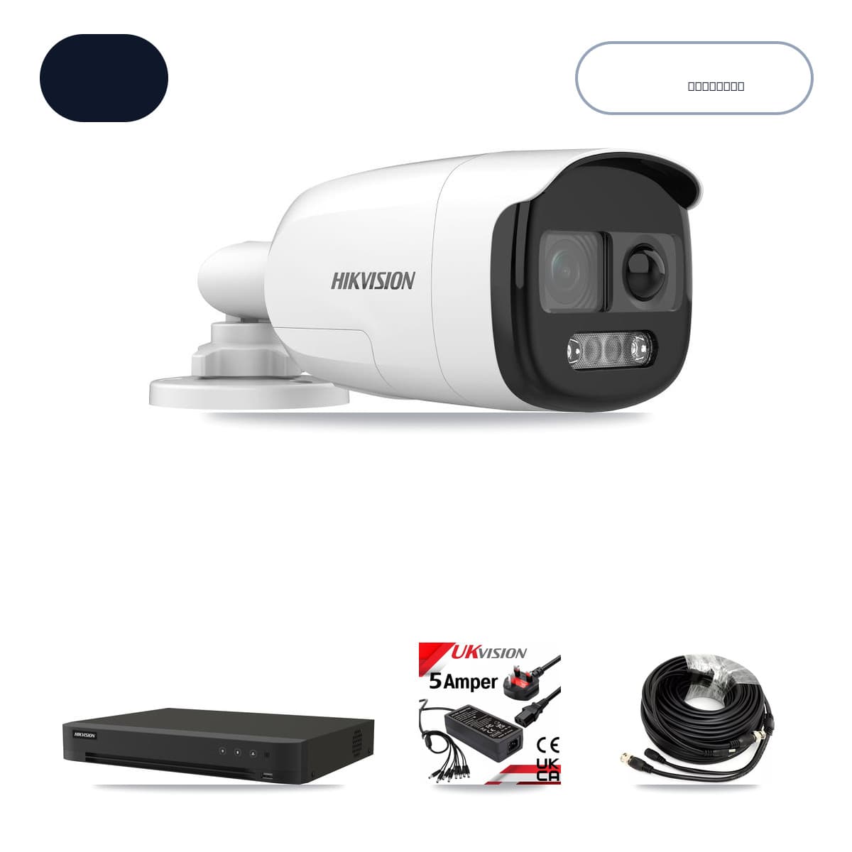 Hikvision 8-Channel 5MP CCTV Kit — 8 DS-2CE12KF3T-PIRXO Bullet Cameras + 10TB Recording (IDS-7208HUHI-M1/XT Recorder)