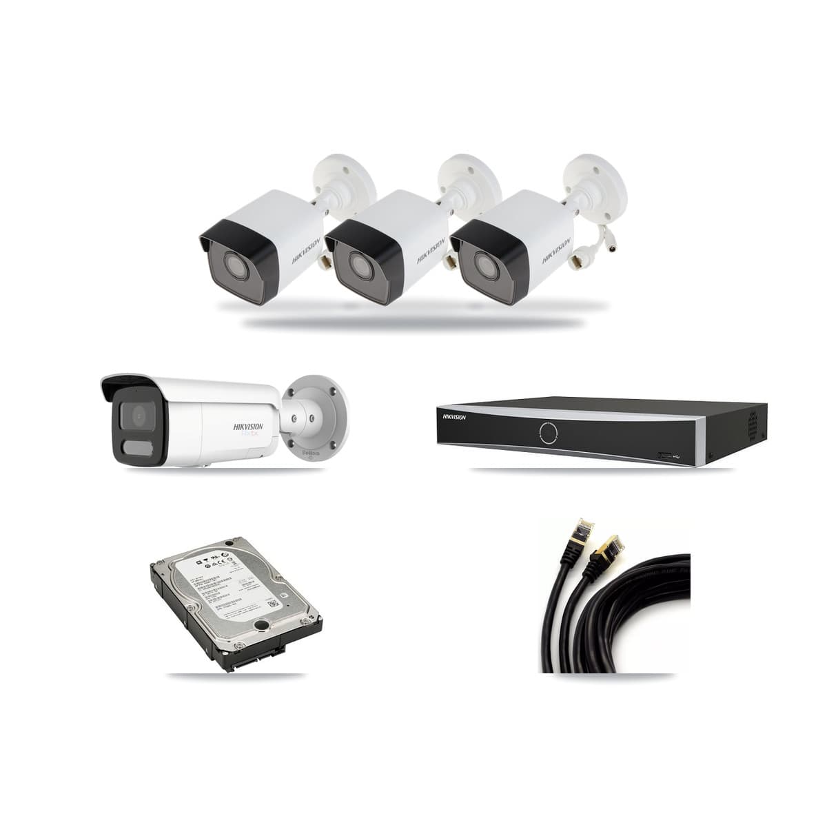 Hikvision 4-Channel 5MP – 4K CCTV Kit — 3 5MP + 1 4K Bullet Cameras + 5TB Recording - Image 1