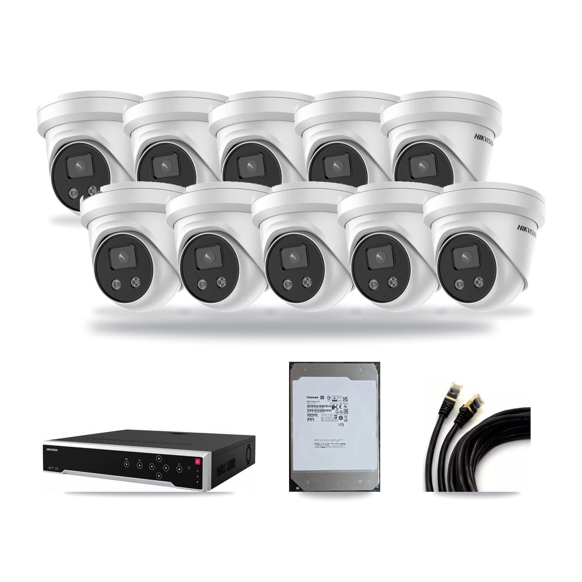 Hikvision 32-Channel 5MP CCTV Kit — 10 Turret Cameras + 14TB Recording - Image 1