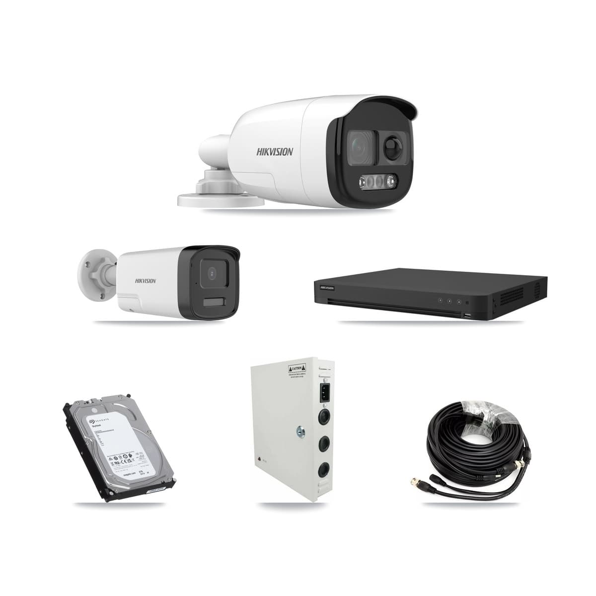 Hikvision 32-Channel 5MP CCTV Kit — 6 DS-2CE12KF3T + 3 DS-2CE17K0T Bullet Cameras + 6TB Recording (IDS-7232HQHI Recorder)