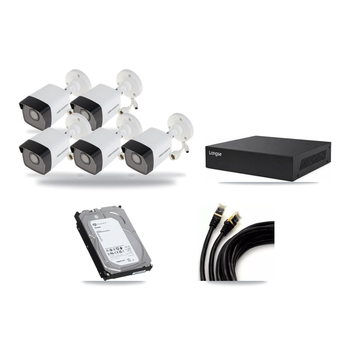 Hikvision & Longse 8-Channel 5MP CCTV Kit — 5 Bullet Cameras + 6TB Recording - Image 1