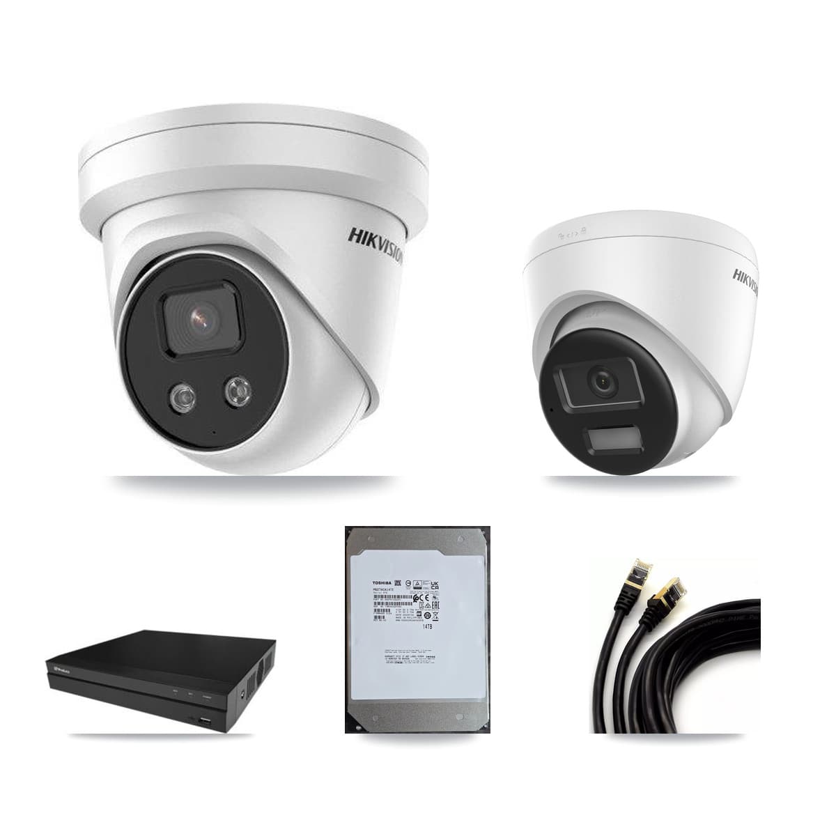 Hikvision & Prolux 16-Channel 5MP – 4K CCTV Kit — 1 4K + 13 5MP Turret Cameras + 14TB Recording