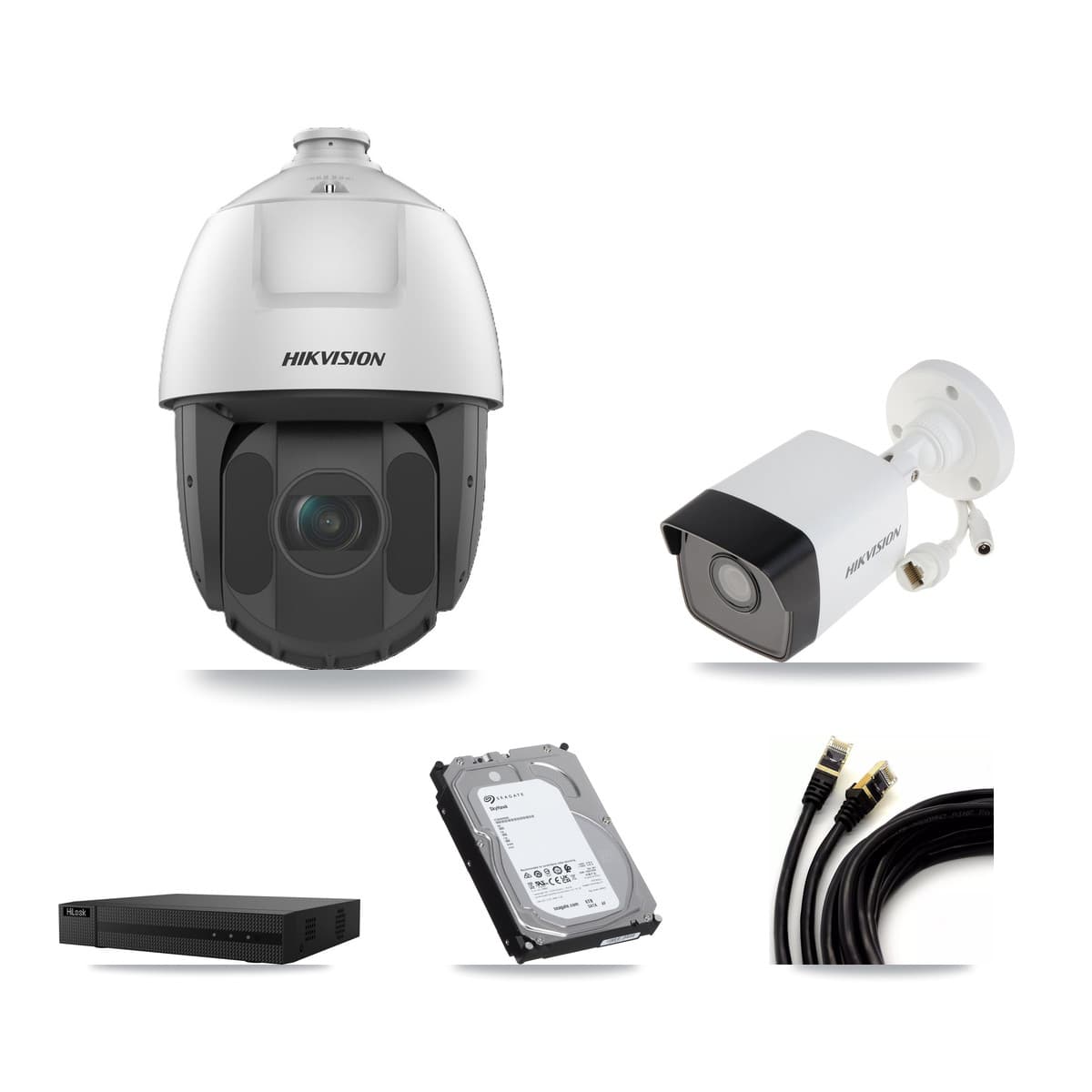 Hikvision & HiLook 8-Channel 2MP – 5MP CCTV Kit — 1 5MP Bullet + 7 2MP PTZ Cameras + 6TB Recording (NVR-108MH-D Recorder) - Image 1