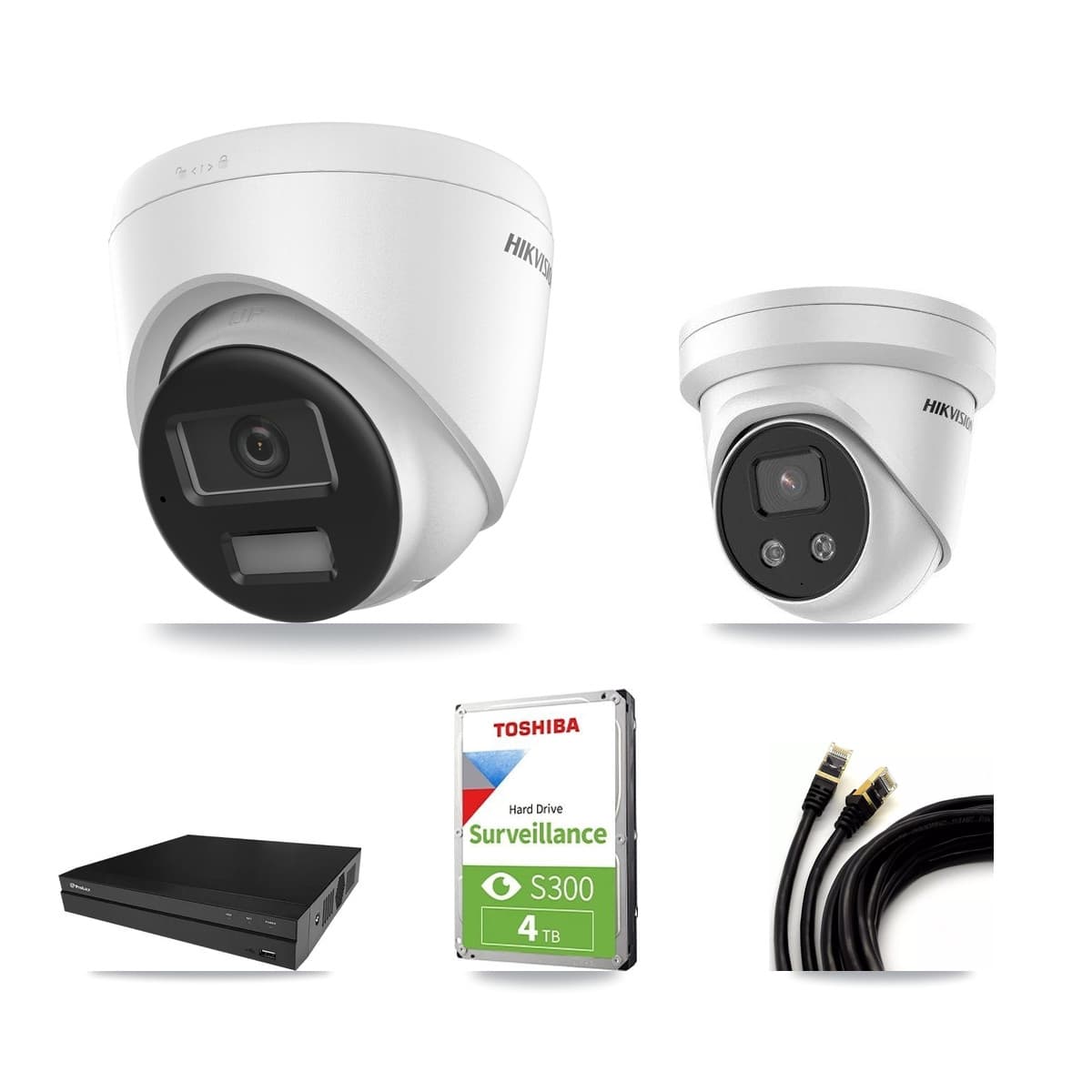 Hikvision & Prolux 8-Channel 5MP – 4K CCTV Kit — 1 4K + 1 5MP Turret Cameras + 4TB Recording