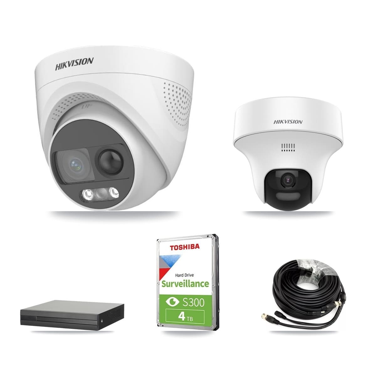 Hikvision 16-Channel 5MP CCTV Kit — 1 DS-2CE70K0T + 2 DS-2CE72KF3T Turret Cameras + 4TB Recording