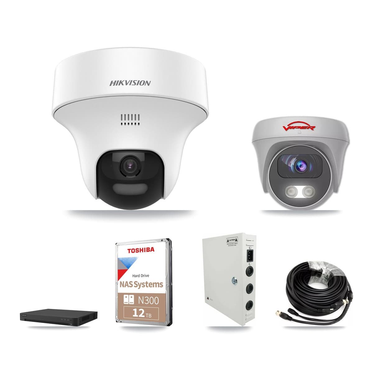 Hikvision & Viper 32-Channel 5MP CCTV Kit — 31 DS-2CE70K0T Turret + 1 VIPER-5MP-3K Cameras + 2× 12TB Recording