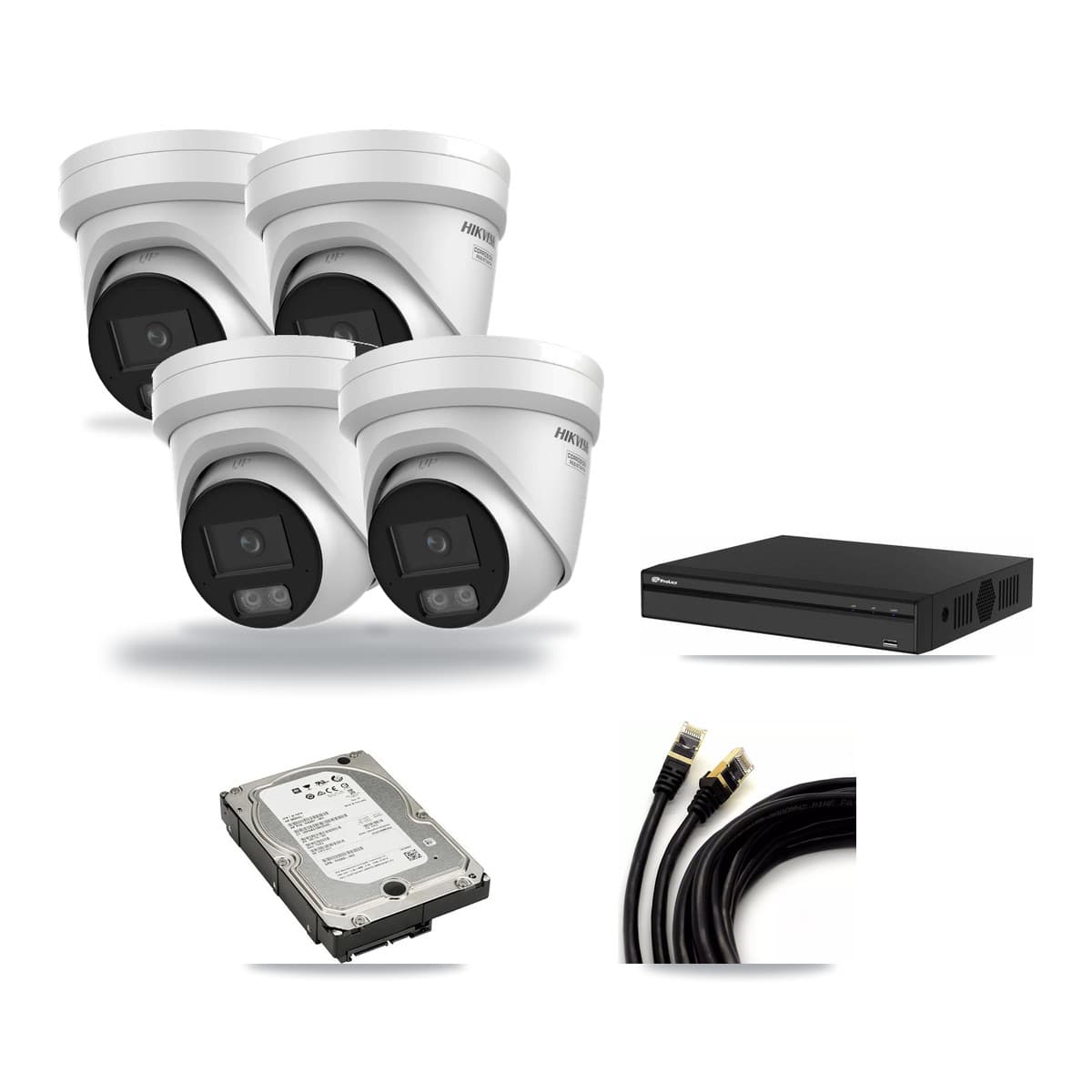 Hikvision & Prolux 4-Channel 4K CCTV Kit — 4 DS-2CD2387G3 Turret Cameras + 5TB Recording - Image 1