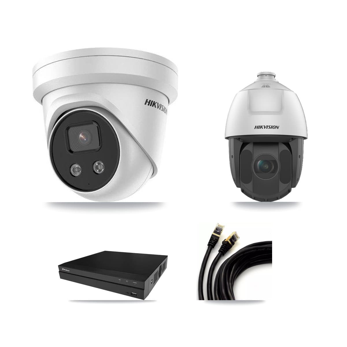 Hikvision & Prolux 8-Channel 2MP – 5MP CCTV Kit — 5 5MP Turret + 1 2MP PTZ Cameras + 8TB Recording