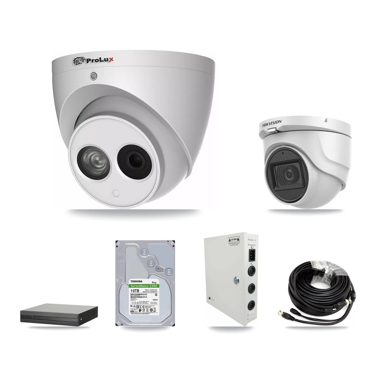 Hikvision & Prolux 16-Channel 4MP – 5MP CCTV Kit — 1 5MP + 11 4MP Turret Cameras + 10TB Recording - Image 1